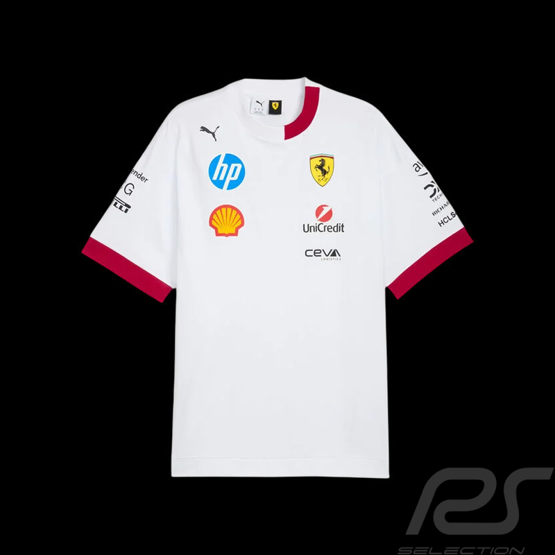 T-shirt Ferrari F1 Team Leclerc / Hamilton Puma Blanc 701232810-002 - mixte