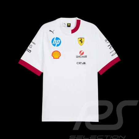 Ferrari T-Shirt F1 Team Leclerc / Hamilton Puma Weiß 701232810-002 - unisex