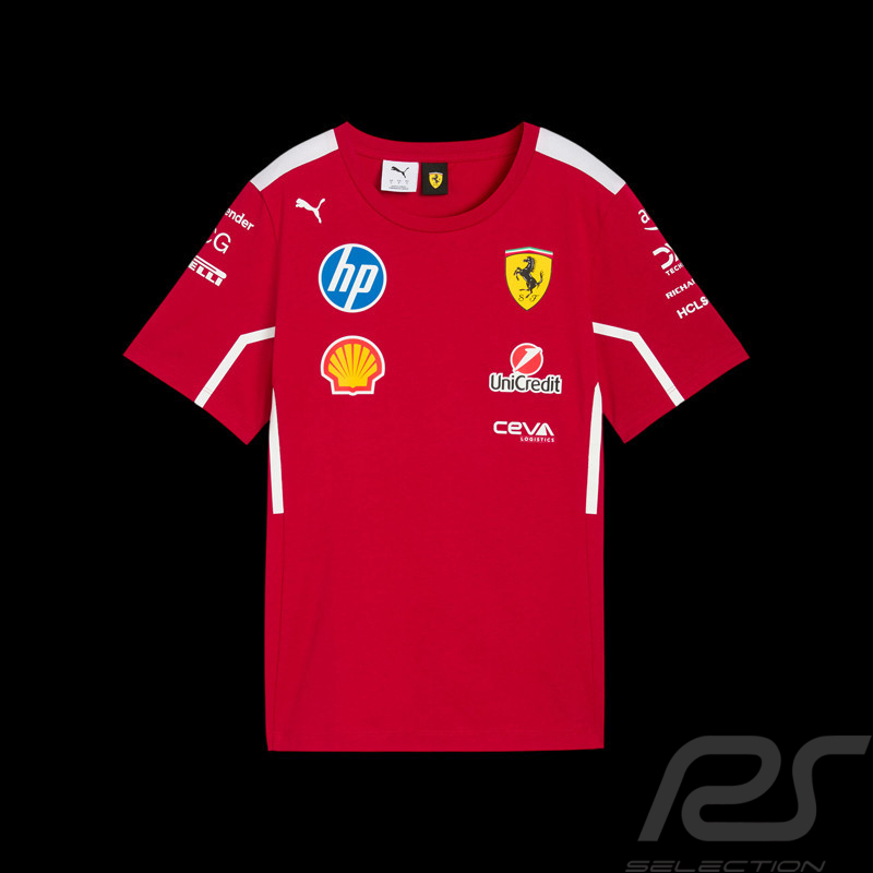 T-shirt Ferrari Pas Cher F1 Team Leclerc / Hamilton Puma Rouge Foncé 701232809-001 - mixte