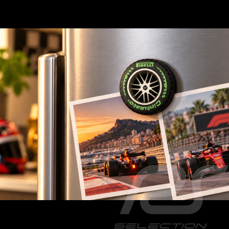 Magnet Pirelli F1 Pneu Intermédiaire Vert - Aimant Decoratif PIRPC0140