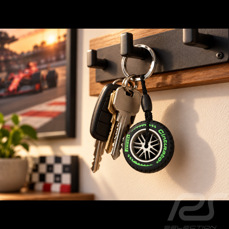 Porte-clés Pirelli F1 Pneu Intermédiaire Vert PIRPC0133