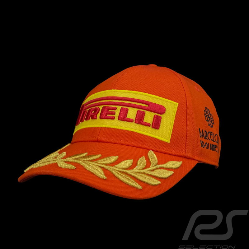 RARE : Casquette Pirelli F1 Vainqueur Grand Prix Bracelone F1 Brodé Premium Orange PIRPC0086 - mixte