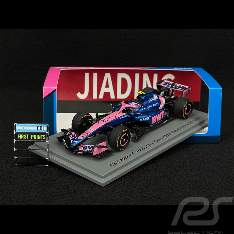Franco Colapinto Alpine A526 n° 43 10ème GP Chine 2026 F1 avec Pit Board 1/43 Spark S9367