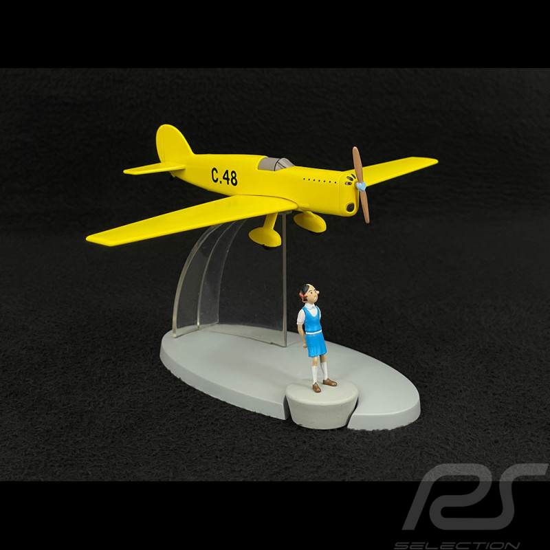 Avion Tintin -  Jo, Zette et Jocko : Le Testament de M. Pump - Prototype C48 Jaune 19 cm 29566