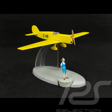 Tim und Struppi Flugzeug - Jo, Zette und Jocko: Das Testament des Herrn Pump - Prototyp C48 Gelb 19 cm 29566