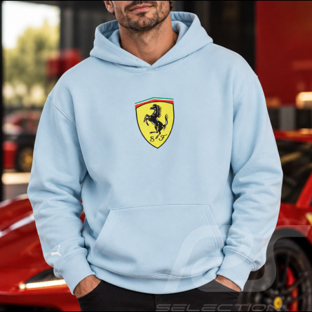 Sweat Ferrari Officiel avec écusson Brodé F1 Team Leclerc / Hamilton Puma Bleu Clair 701231831-001 - mixte