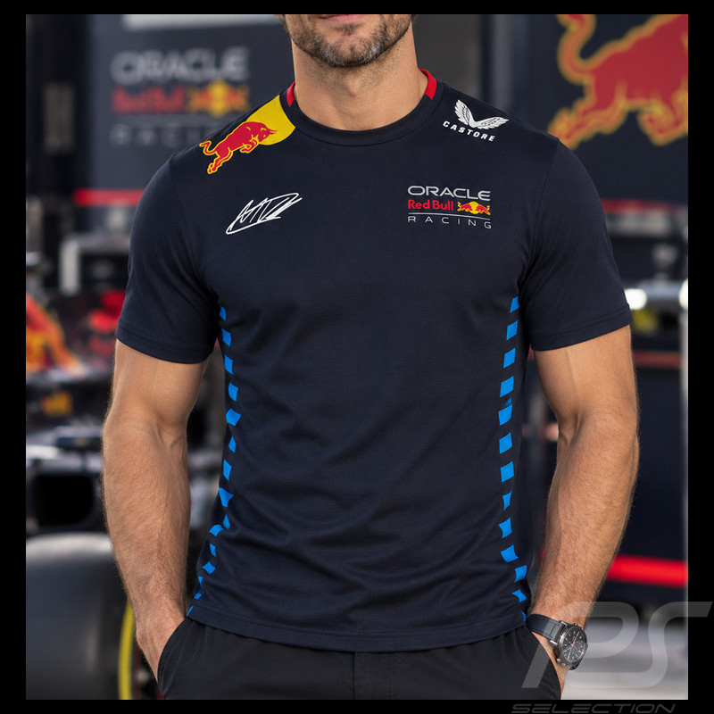 T-shirt Red Bull Racing F1 Team Max Verstappen Signature Bleu Nuit TM5887-190 - Homme