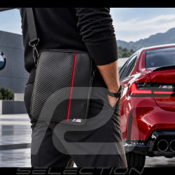 BMW Schultertasche aus Kunstleder Schwarz / Rot BMTB10CAPRRE