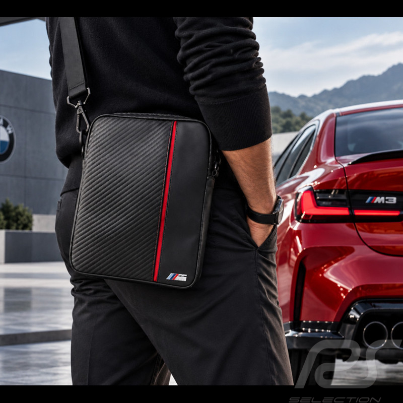 Sacoche Bandoulière BMW Simili Cuir Noir / Rouge  BMTB10CAPRRE
