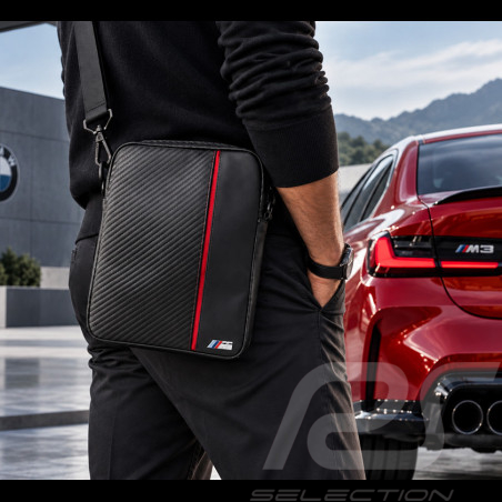 Sacoche Bandoulière BMW Simili Cuir Noir / Rouge  BMTB10CAPRRE