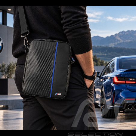 Sacoche BMW Simili Cuir Noir / Bleu BMTB10CAPNBK
