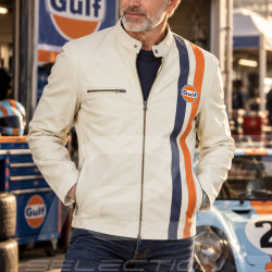Veste en Cuir Gulf Roadmaster Beige GU252JAM05-001