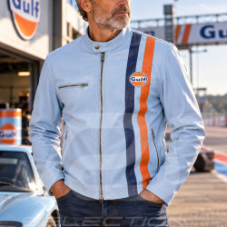 Veste en Cuir Gulf Roadmaster Bleu Clair GU252JAM05-125