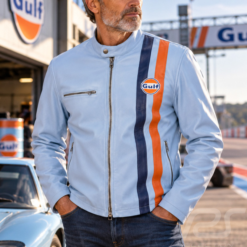 Veste en Cuir Gulf Roadmaster Bleu Clair GU252JAM05-125