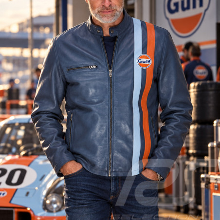 Gulf Lederjacke Roadmaster Marineblau GU252JAM05-100