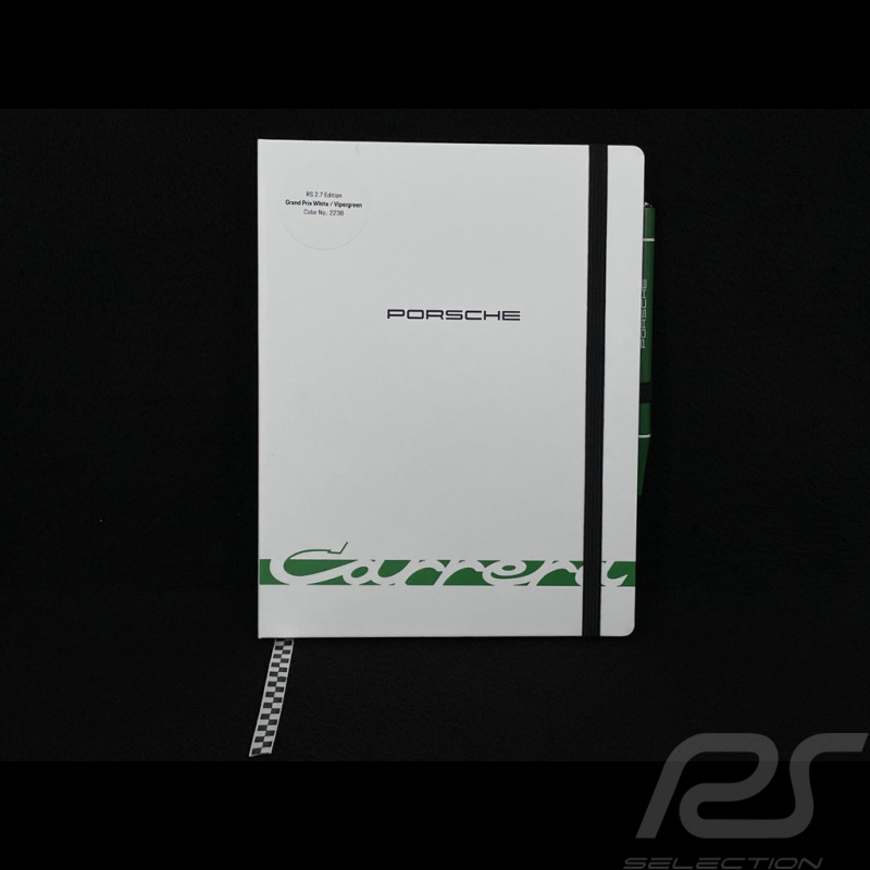 Carnet Porsche Carrera RS 2.7 avec Stylo Blanc / Vert WAP092602260NB