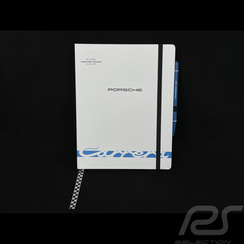 Porsche Notizbuch 911 Carrera RS 2.7 und Kugelschreiber Weiß Grand Prix / Blau WAP092603260NB