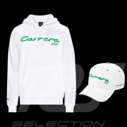 Duo Sweat Porsche et Casquette 911 Carrera RS 2.7 Blanc Grand Prix / Vert