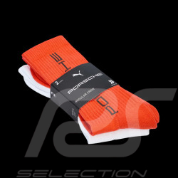 Chaussettes Porsche 911 Carrera RS 2.7 - Lot de 2 Paires Puma Orange Tangerine / Blanc Grand Prix WAP127RS2