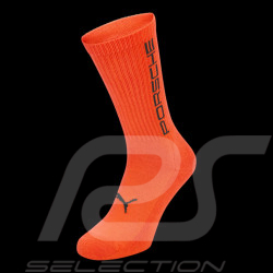 Chaussettes Porsche 911 Carrera RS 2.7 - Lot de 2 Paires Puma Orange Tangerine / Blanc Grand Prix WAP127RS2