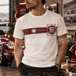 T-shirt Porsche Officiel Bielle 911 Essential Blanc / Rouge Bordeaux WAP670PESS - homme