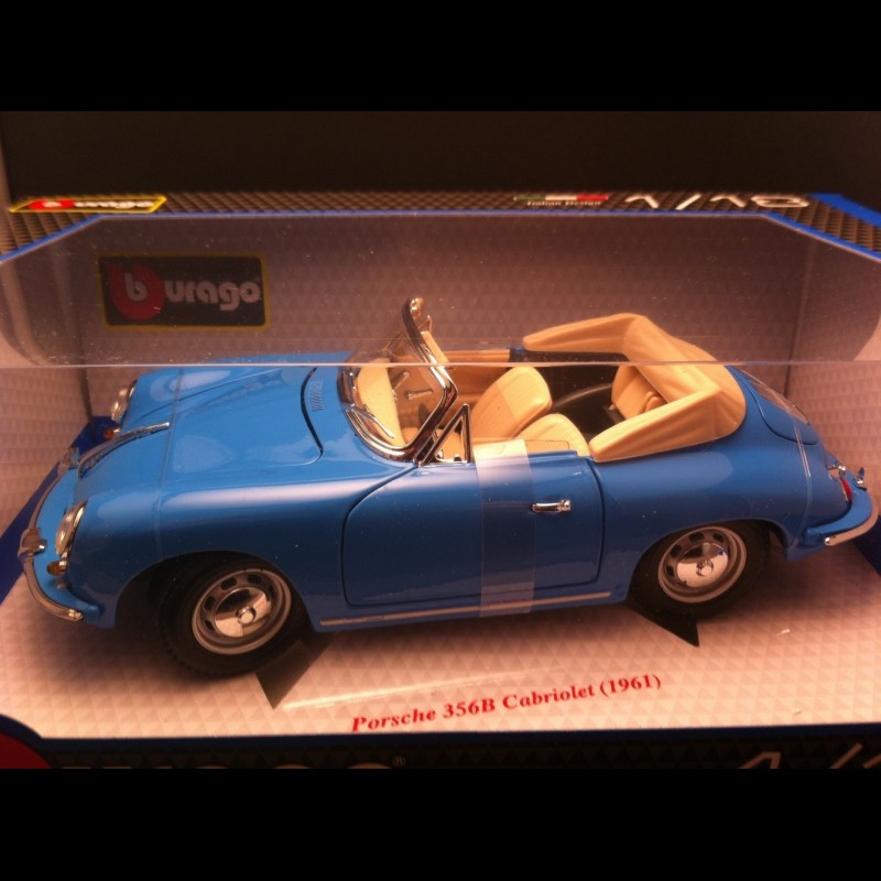 Modèle Réduit BURAGO Porsche 356 B - échelle 1:24 - Rouge - Occasion Avec Boîte Et Support