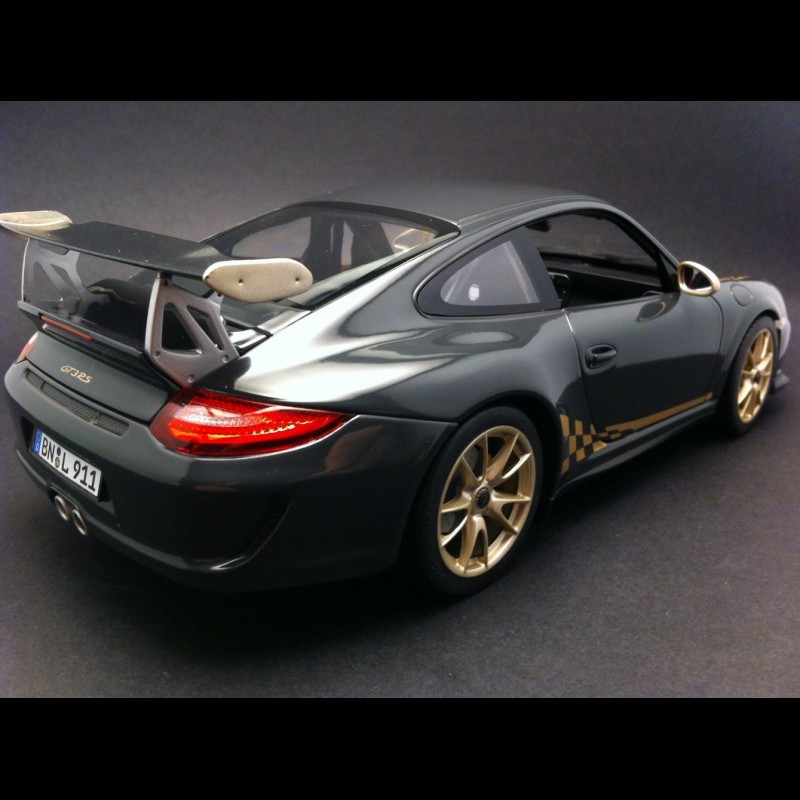 Porsche 997 GT3 RS 2010 grey / gold 1/18 Norev 187569