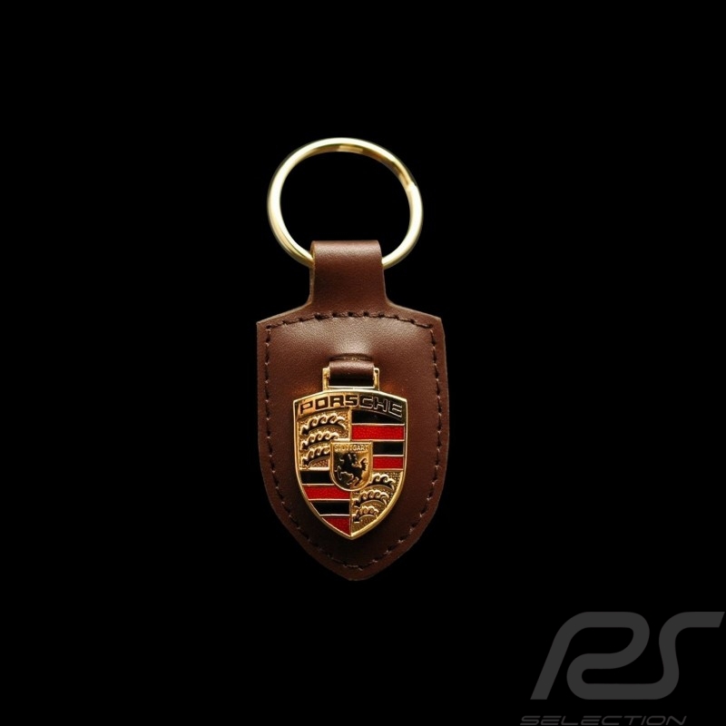 Porte-clés écusson Porsche marron 