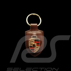 Porsche crest keyring brown