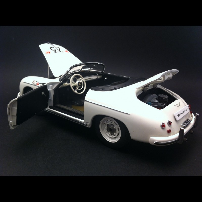 PORSCHE 356 A SPEEDSTER blnc #23F 1/18 AUTOart 77865 voiture miniature cabriolet