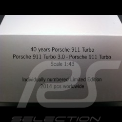 Set 40 ans Years Jahre Porsche 911 Turbo 1/43 Minichamps WAP0200120E
