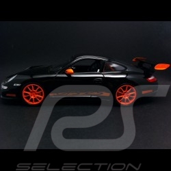 Porsche 911 type 997 GT3 RS noire black schwarz / orange 1/18 Welly 18015