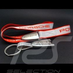 Porte-clés ruban rouge / gris Porsche Design WAP0502100E