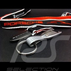 Porte-clés ruban rouge / gris Porsche Design WAP0502100E