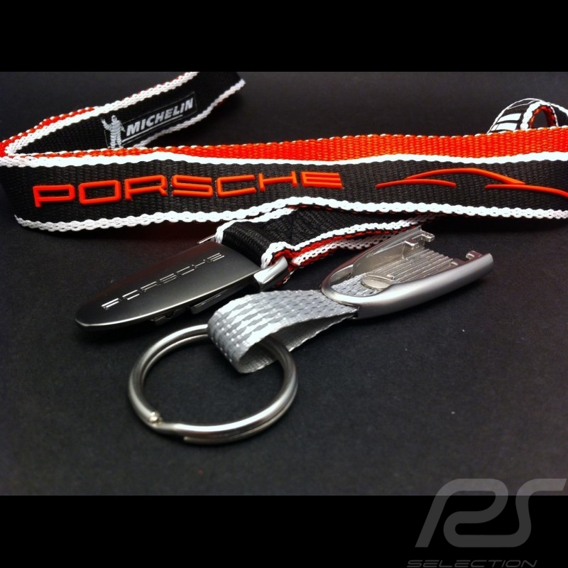 Porte-clés ruban rouge / gris Porsche Design WAP0502100E