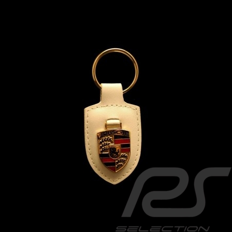 Porte-clés écusson Porsche blanc