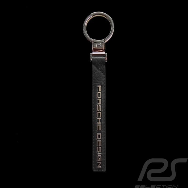 Grey leather key ring with Porsche Design logo Selection RS
