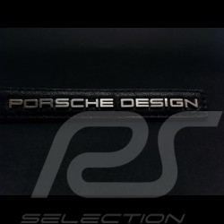 Black leather key ring with Porsche Design logo
