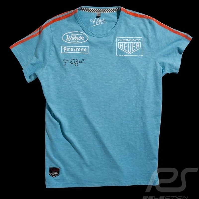 Herren T-shirt Jo Siffert Targa Gulf Blau n° 12 Herren T-shirt Jo Siffert Targa Gulf Blau n° 12
