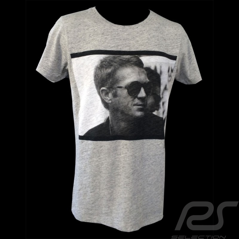 T-Shirt Herren Steve McQueen profil grau T-Shirt Herren Steve McQueen profil grau