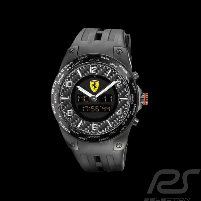 Uhr Ferrari World Time Chrono Carbone 2700027167 Uhr Ferrari World Time Chrono Carbone 2700027167