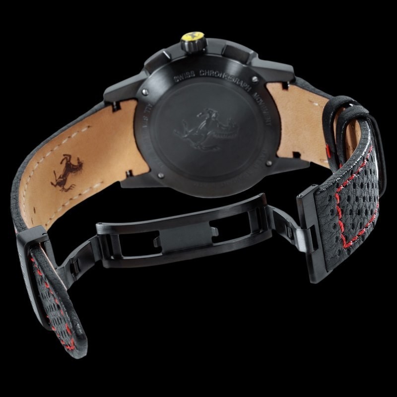 Ferrari クロノグラフ 腕時計 Ferrari GranTurismo Black Leather Chronograph Carbon Fiber Swiss