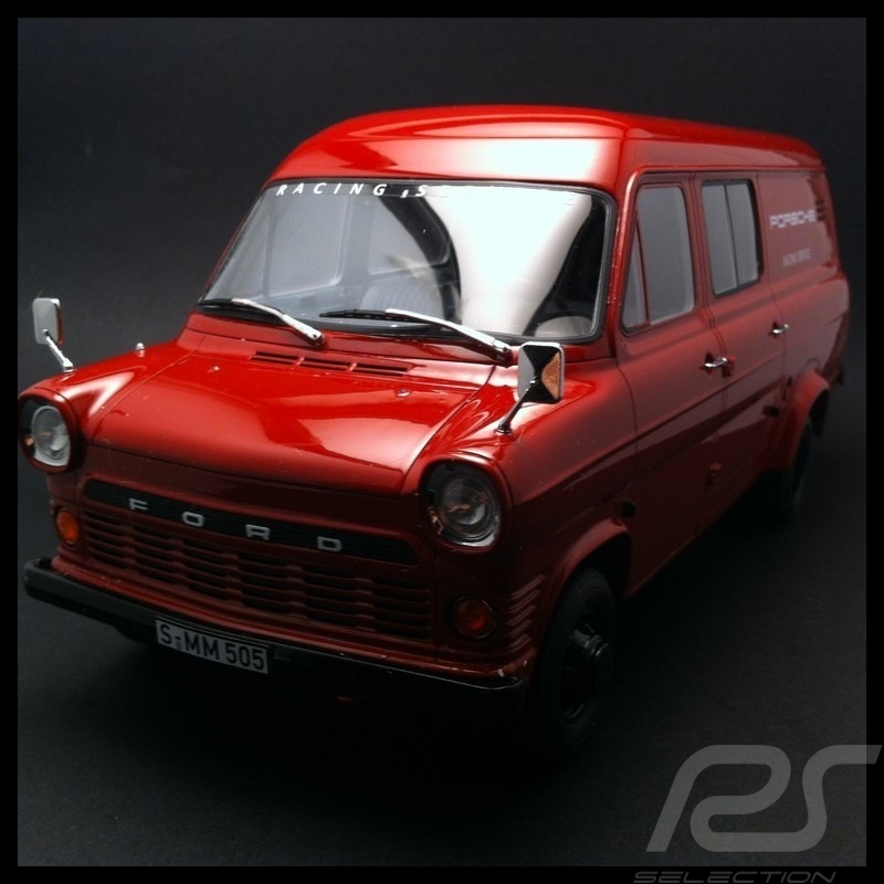 Ford Transit Transporter Porsche racing 1967 rouge 1/18 Premium 30060