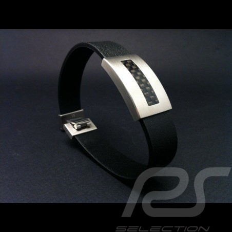 Bracelet cuir avec acier et carbone Swatch 