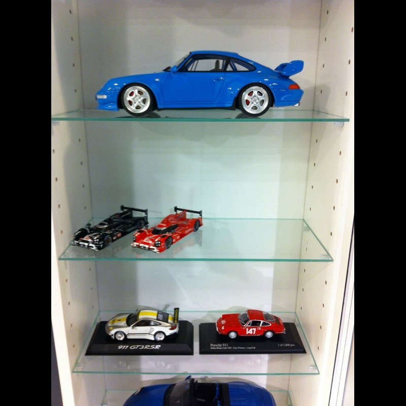 Wall showcase for 9 Porsche in 1/18 - White