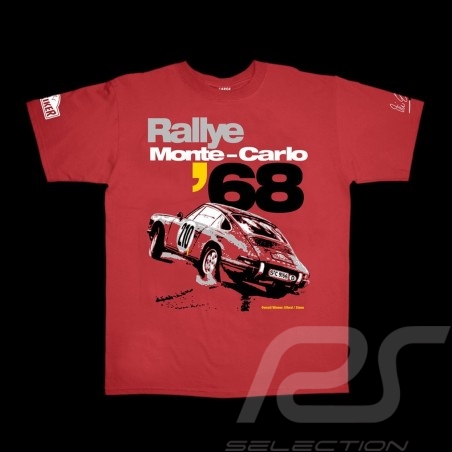 T-Shirt Herren Porsche 911 Rallye Monte Carlo 1968 rot