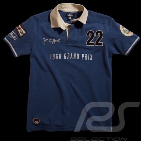 Herren Polo-shirt Jo Siffert n° 22 blau