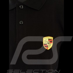  Porsche WAP592B Polo écusson noir homme Polo shirt crest black men Polo Shirt Wappen Schwarz Herren
