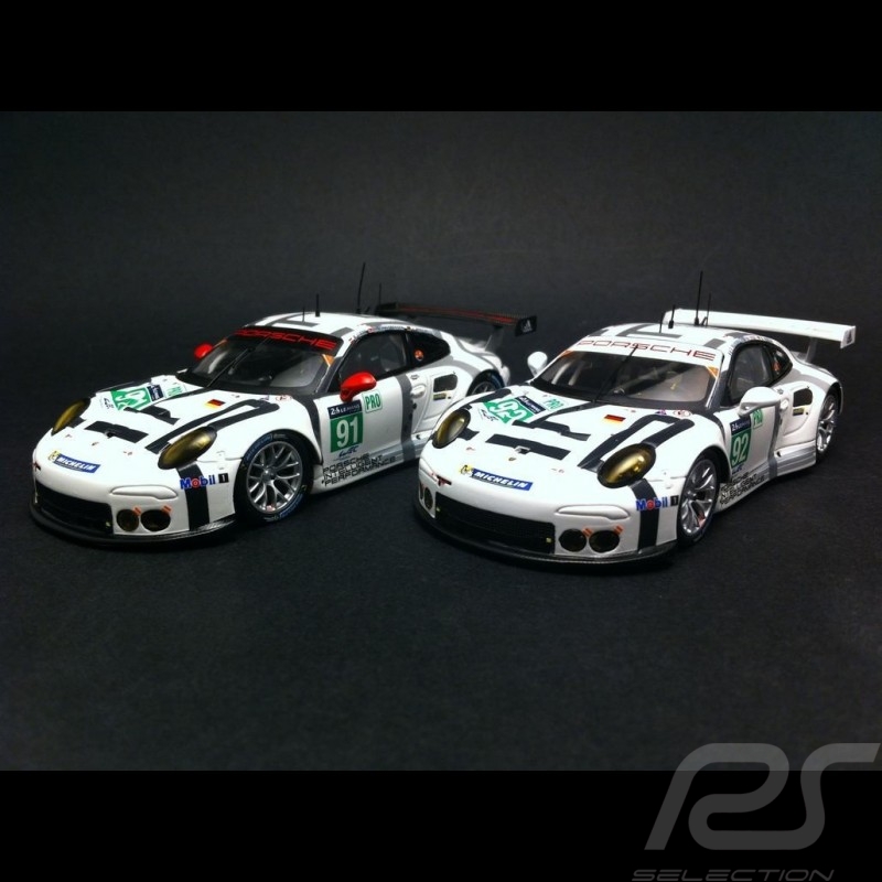 Duo Porsche 911 GT3 RSR n° 91 und n° 92 Le Mans 2015 1/43 Spark MAP02087615 und MAP02087715 Duo Porsche 911 GT3 RSR n° 91 und n° 92 Le Mans 2015 1/43 Spark MAP02087615 und MAP02087715