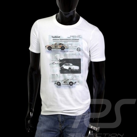 T-Shirt Herren Porsche 911 Testblatt 608 weiß